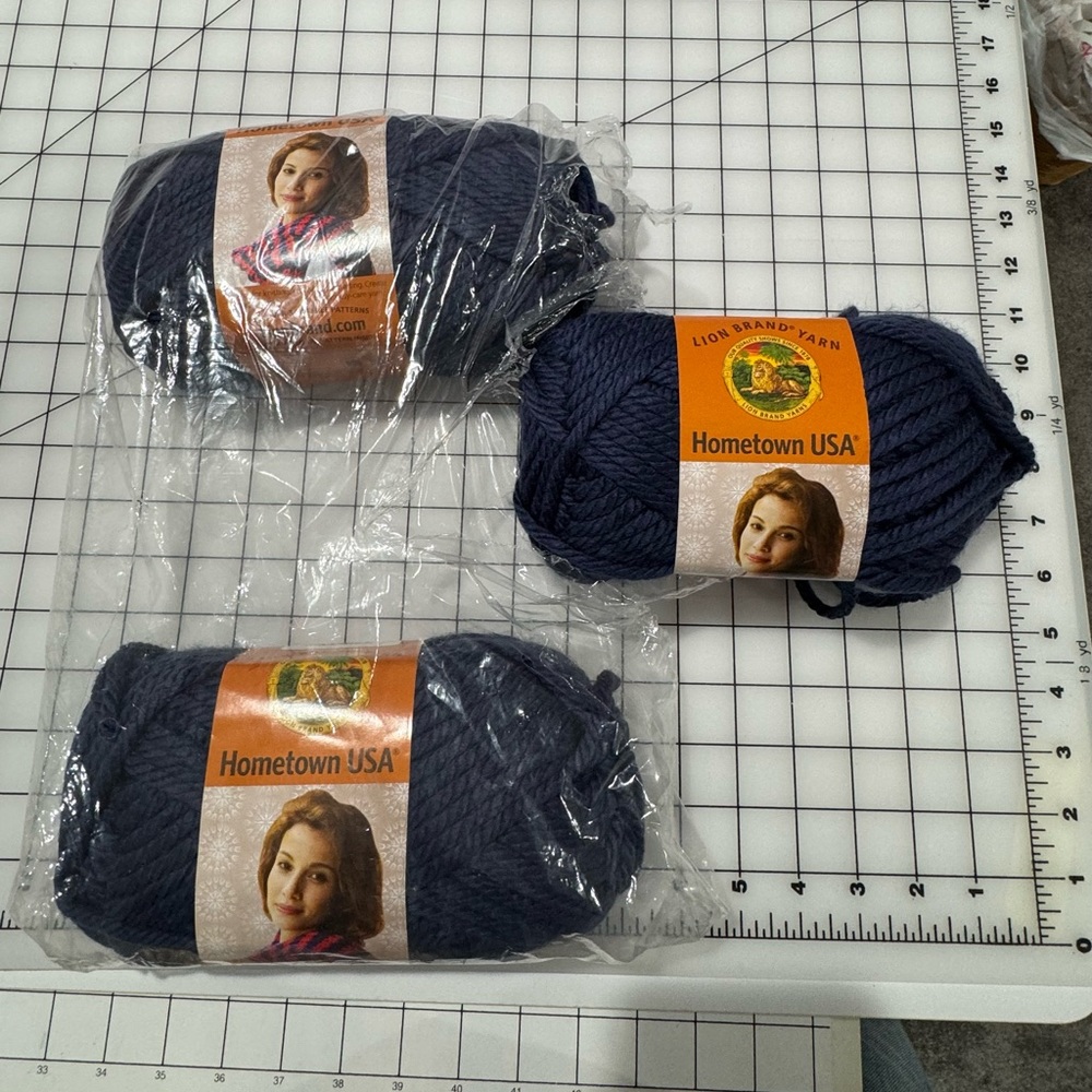 Set Of 3 Lion Brand Yarn